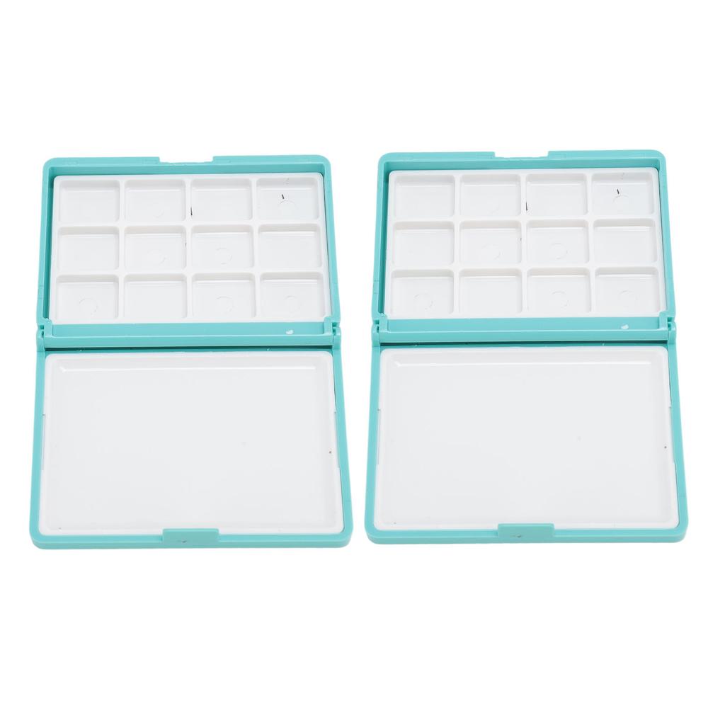 2Pcs Portable Watercolor Box Detachable Easy to Clean Compact Mini Watercolor Palette Box for Beginners Artists