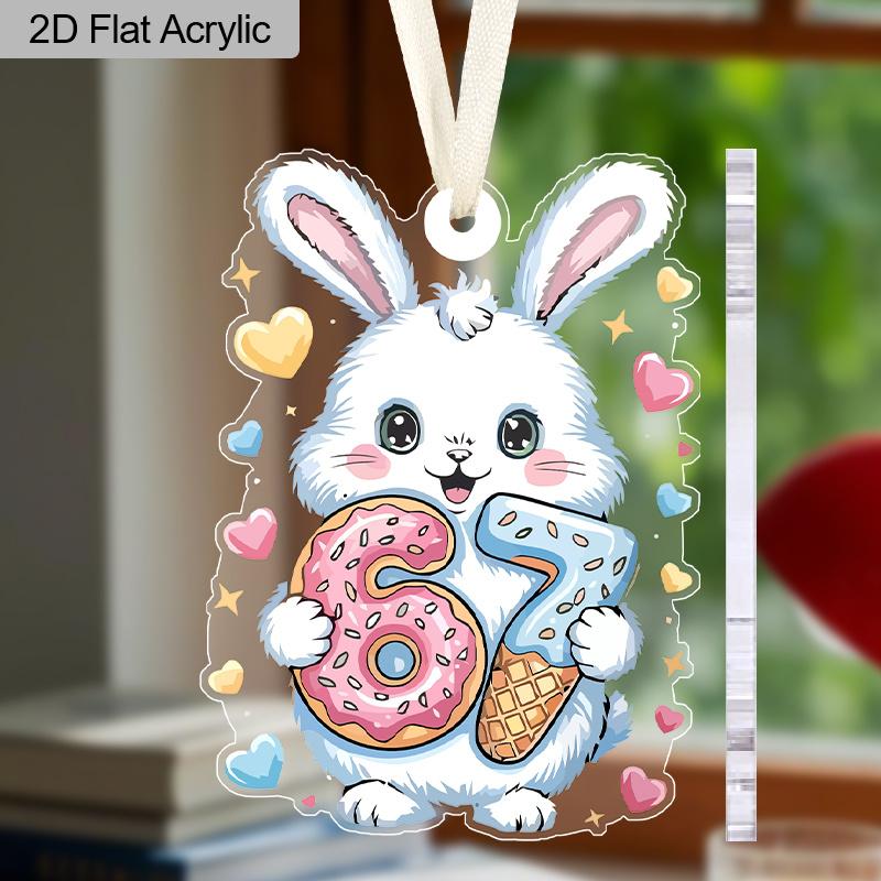 Easter Acrylic Hanging Ornament - Adorable Bunny Pattern, 67 Unique Pendants/Drops/Finials, Ideal Festival Gift for Friends & Family