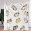 1 Stück Gemütliche Vintage-Maus-Print-Flanell-Decke - Weich und Warm, Geeignet als Ganzjahres-Tagesdecke mit Entzückendem Mäusedesign, Grau & Rosa Tagesdecke für Sofa,