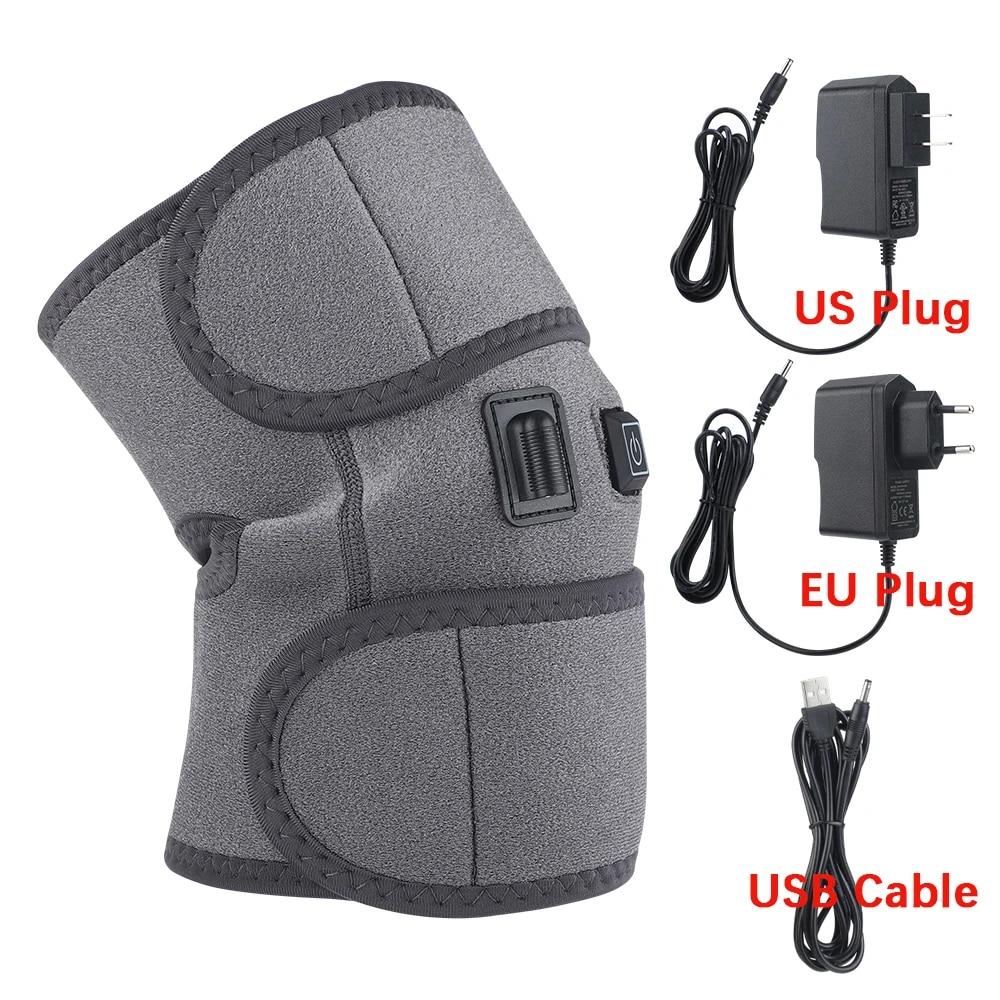 

Электрические наколенники с подогревом, поддерживающий артрит, бандаж, Термальный массажер для локтя и колена, подогрев суставов, вибрационный массажер для облегчения боли EU Plug