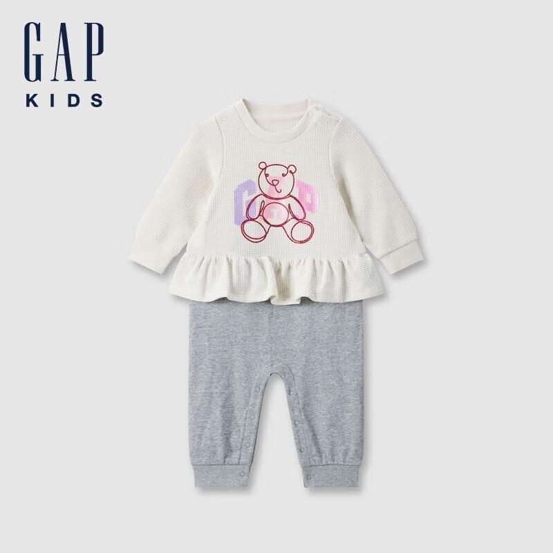 Gap Baby Bear Ruffle Waffle Knit Romper 66/44