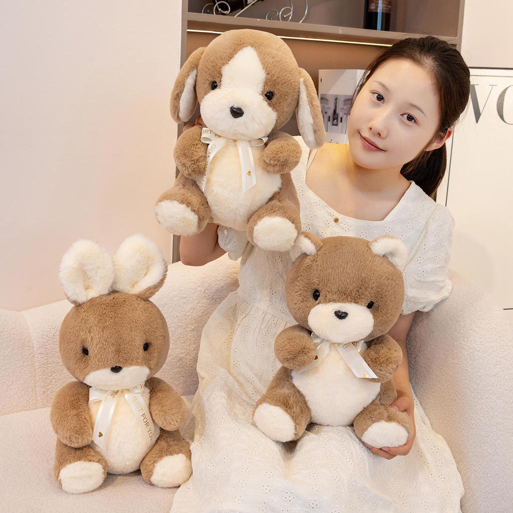 Rabbit Dog Brown Bear Plush Toys Cutes Cartoon Children Birthday Gift Dolls