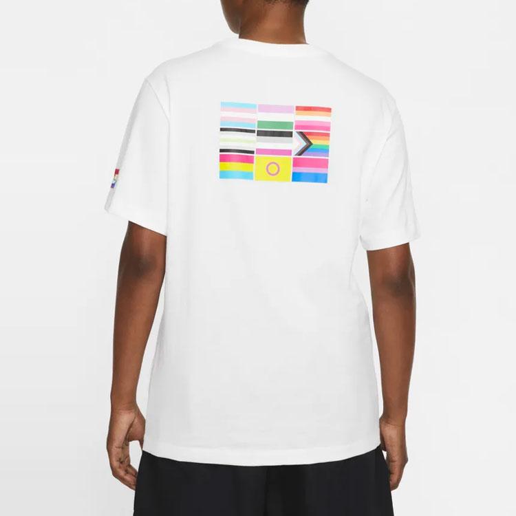 Nike Solid Color Print Round Neck Short Sleeve T-Shirt Unisex Tops White DJ0929-100