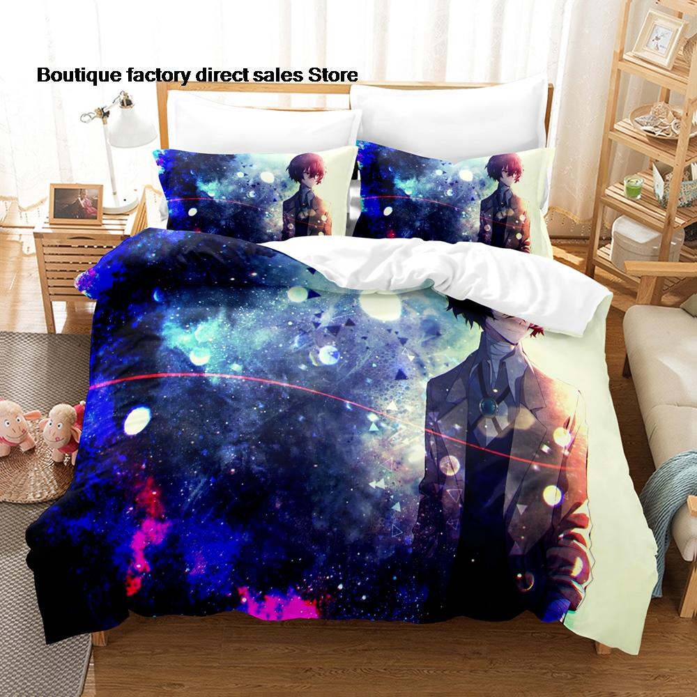 Anime Bungo Stray Dogs Bedding Set Single Twin Full Queen King Size Bed Set Kids Bedroom Duvetcover Sets Bed Sheet Set