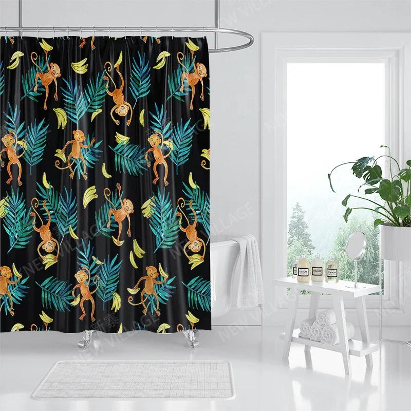 

Waterproof Fabric Shower Curtains Bathroom Curtain Accessories Bath Curtain For Shower 180X200Cm 240*200 Plant Boho Decoration W60H190(CM)-1 Pcs