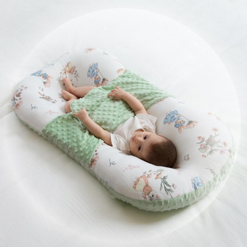 Șezlong pentru bebeluși Cuib pentru nou-născuți pentru somn ușor Copii mici Coșuleț Moale și respirabil Saltea de călătorie Esențial pentru somn