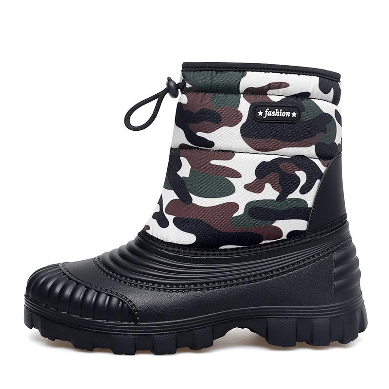 Herren Winter Warme Schneestiefel Gummi Wanderstiefel Outdoor Mid Calf Camouflage Duck Boots Wasserdicht Übergröße
