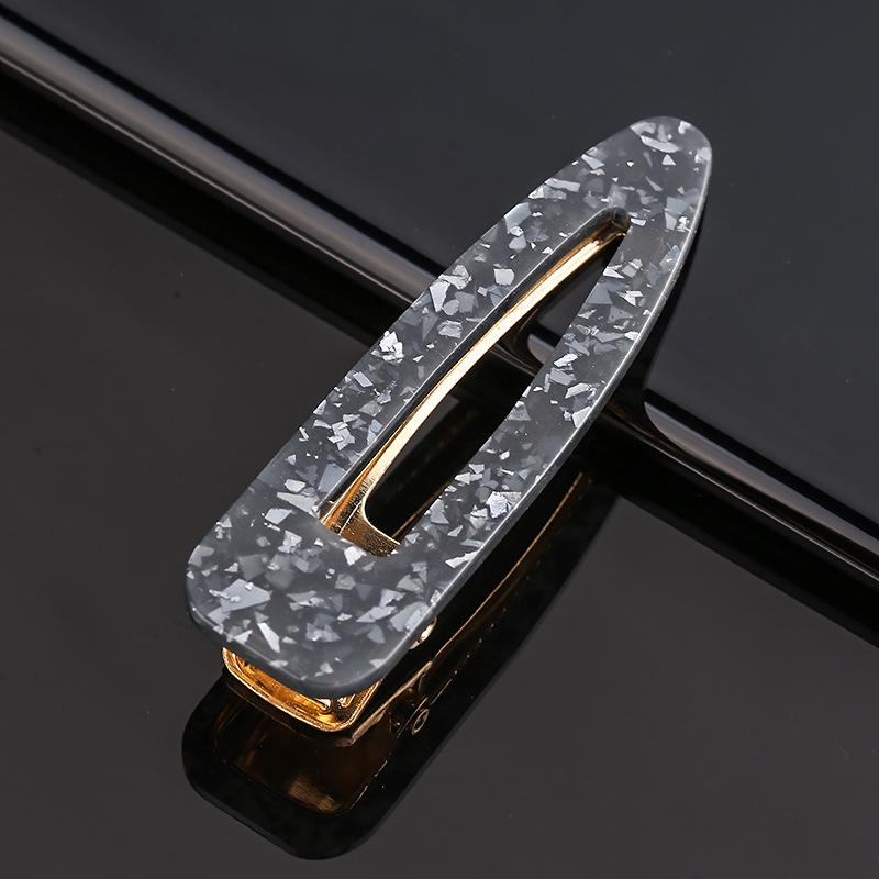 Women’s Geometric Acrylic Hairpin Set - Marble Design Hair Accessories