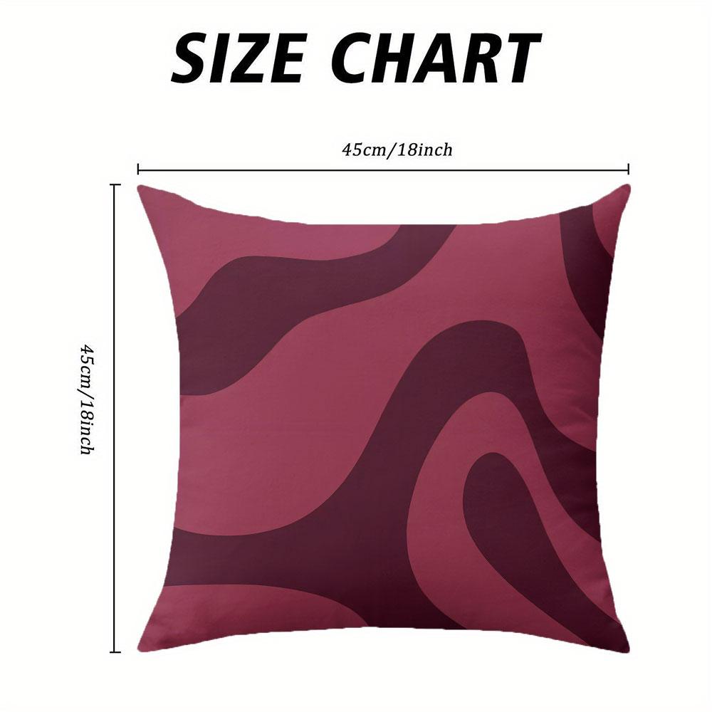 Burgundy Swirl Square Jacquard Pillow Cover for Sofa Office Waist Cushion Cover Home Decorative Pillowcase