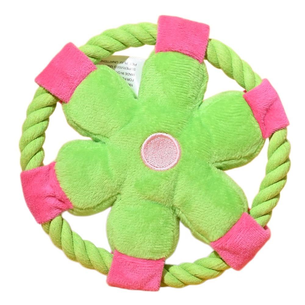 Cotton Rope Dog Flying Disc Bite-Resistant Rope Dog Toy Interactive Dog Toy Indoor Activity