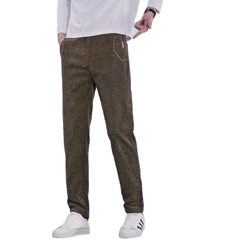 Pants Men's Spring and Autumn New Men's Business Casual Pants Versatile Trend Skinny and High Solid Color Boys Long Pants