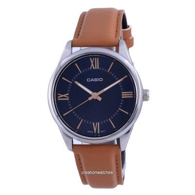 Blue Dial Stainless Steel Analog Quartz MTP-V005L-2B5 MTPV005L-2 Men's Watch