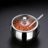 304 Stainless Steel Seasoning Jar Seasoning Box Combination Set Seasoning Storage Tank with Spoon, Refined Salt Tank