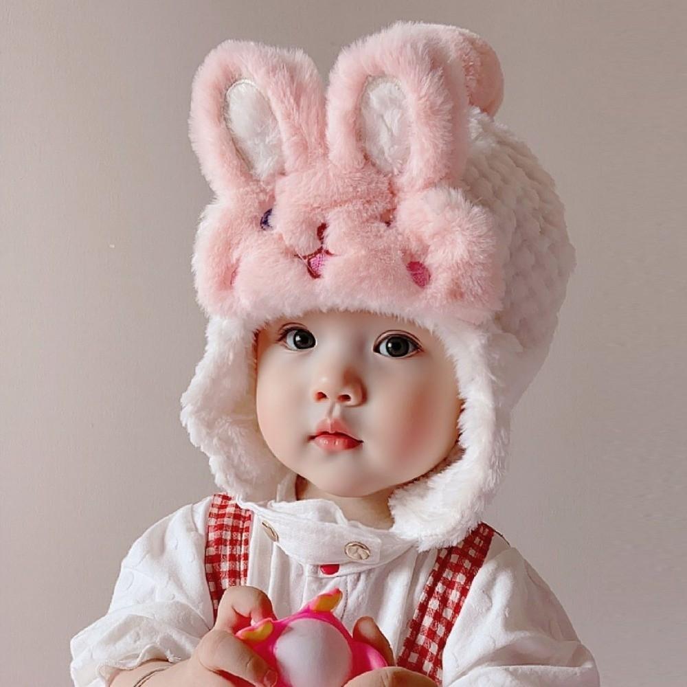 Crochet Earflap Plush Infant Caps Thickened Knit Hats Trendy Lei Feng Hat  for Girls and Boys
