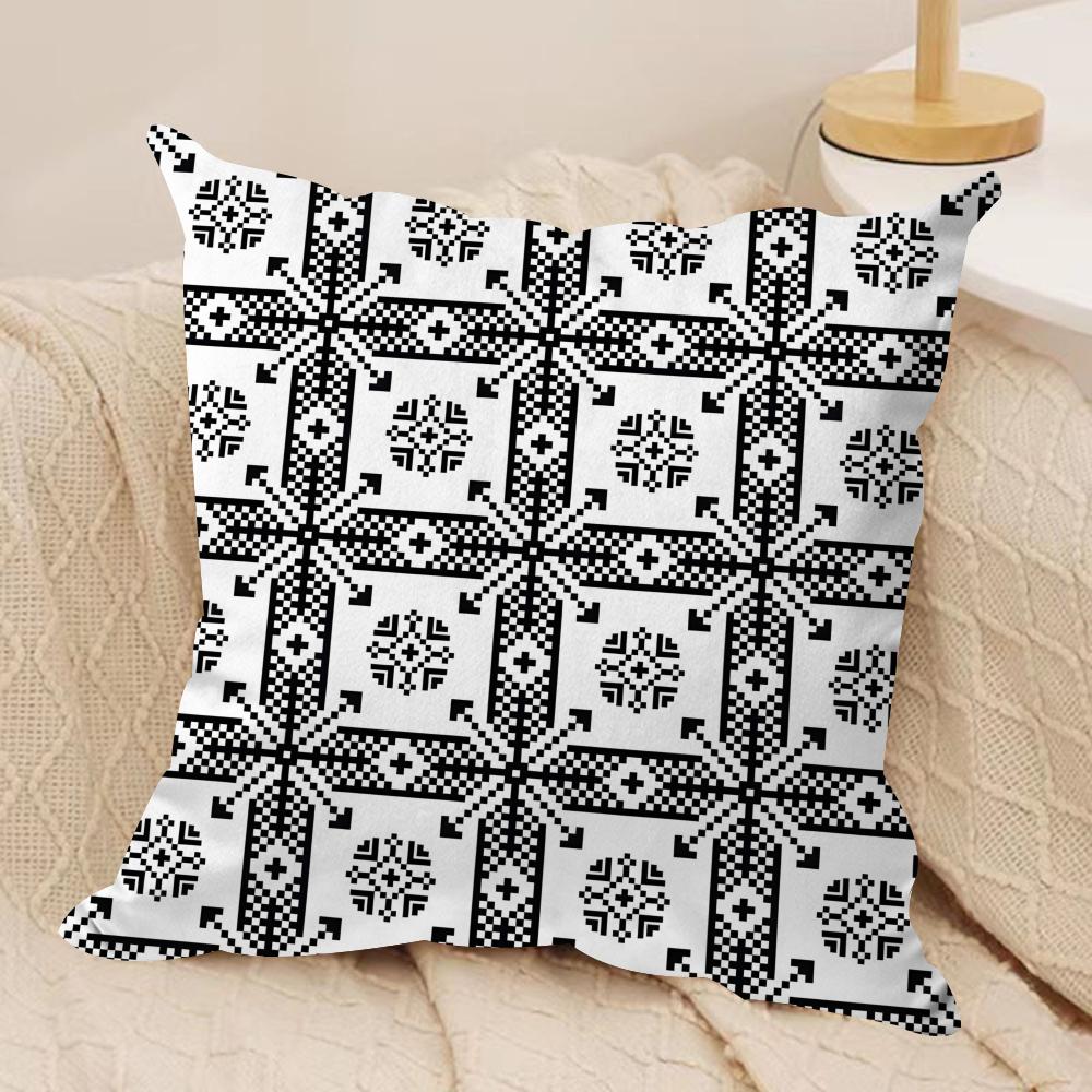 Z Imazighen Kabyle Jewelry Cushion Cover Silky Short Plush Invisible Zipper Dustproof Sofa Pillow Case for Home Decor