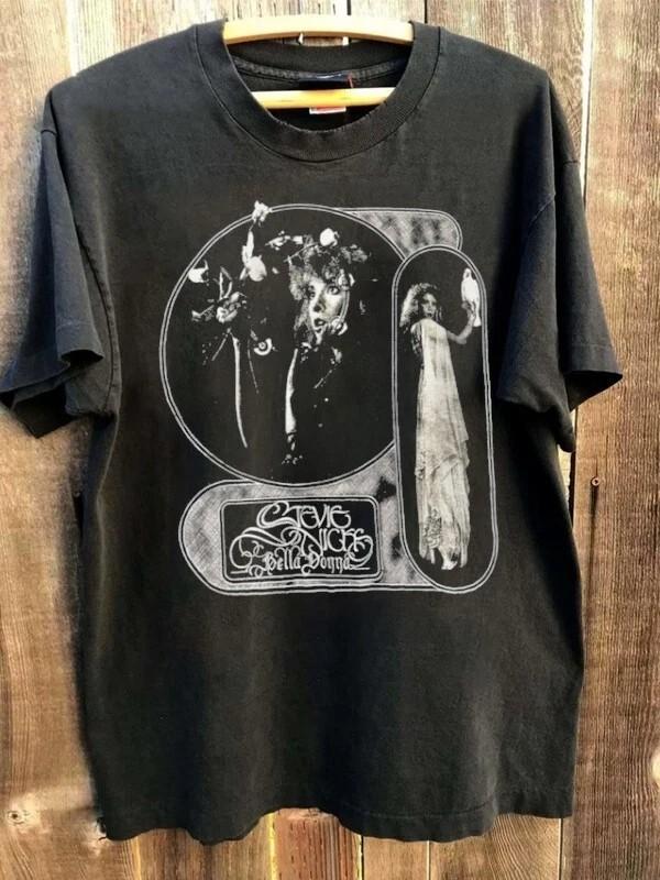 

Retro 80s Stevie Nicks Bella Donna 983 T shirt Short Sleeve tee Men Women Unisex T-Shirt XXXL
