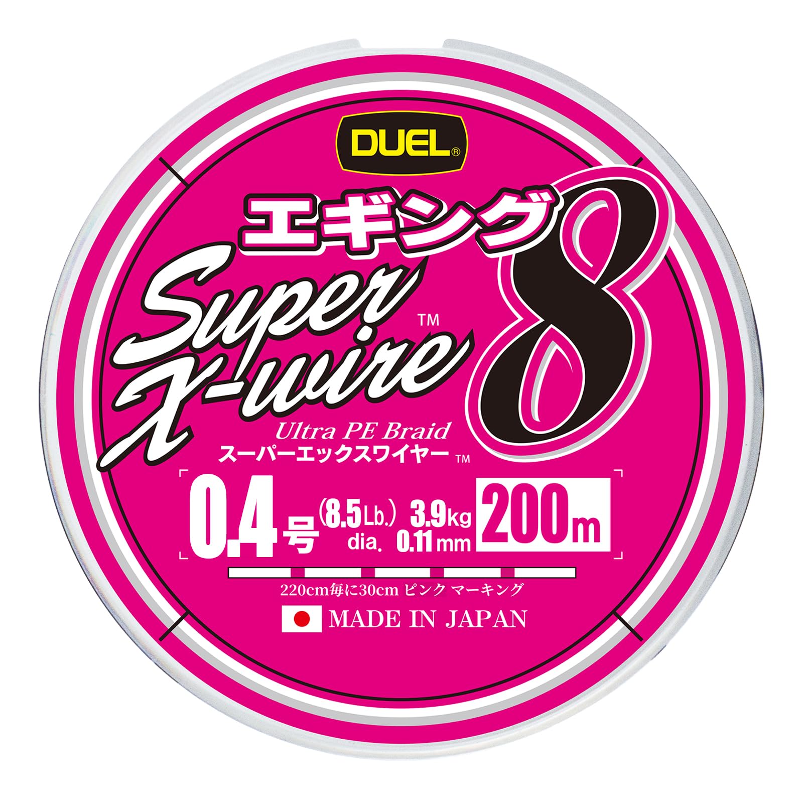 

DUEL PE Леска Super X Wire 8 Eging 200м Белая с розовой маркировкой 0.4 Цвет