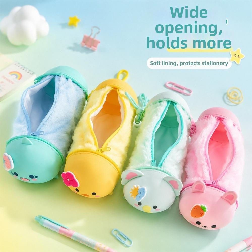 Silicone Soft Stationery Bag Large Capacity Foldable Pen Bag Pencil Pouch  Boys And Girls