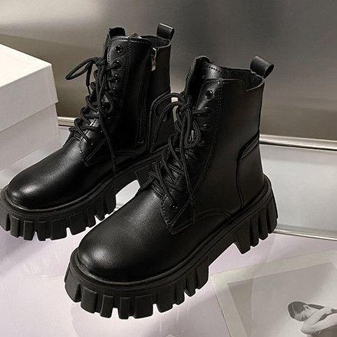 Casual outer wear versatile fashion foreign style short boots European and American style 's spring and autumn Martin boots 's thick-soled muffin heel
