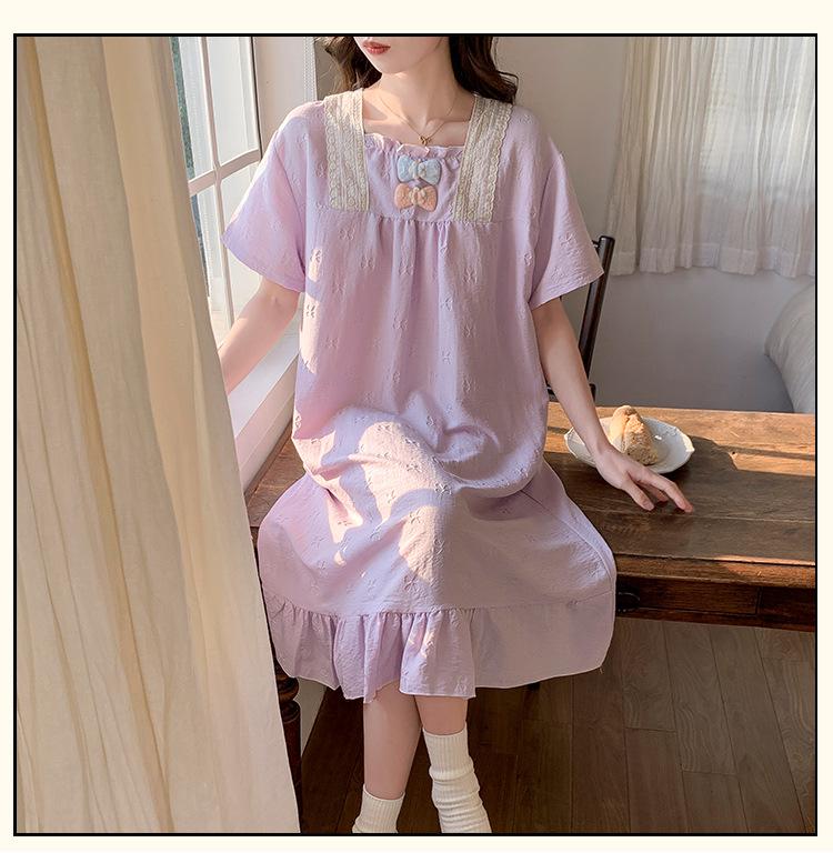 Women's Princess Style Cloud Cotton Nightgown with Bra Pads - Summer 2026 Collection