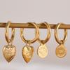 Stainless Steel Devil'S Eye Pendant Earrings Women'S Retro Style Earrings Furnace Vacuum Plating 18K Real Gold