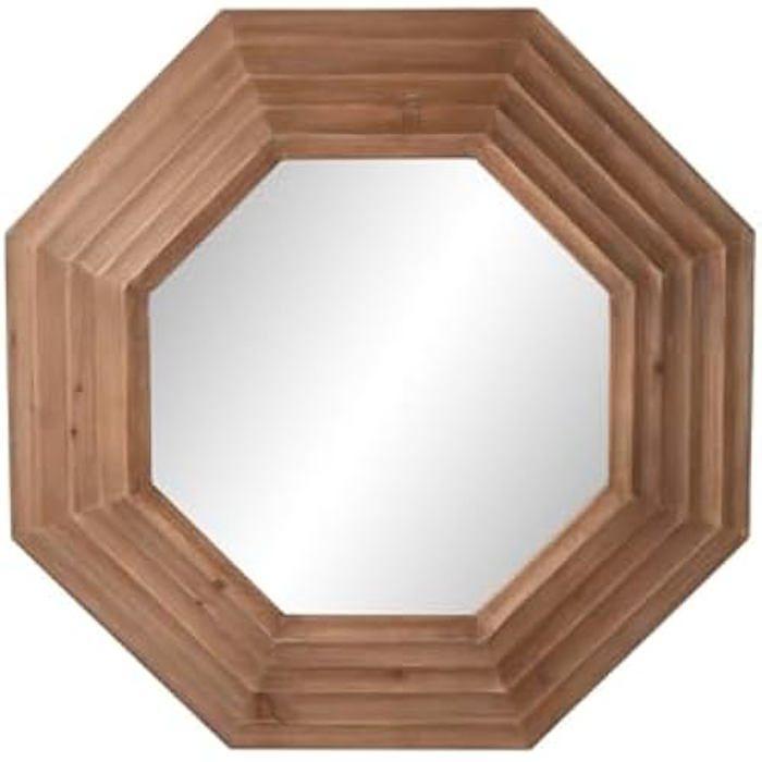 Miroir mural - HOME ESPRIT - Moderne - Bois massif - 124 x 124 cm - Marron naturel