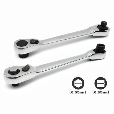 1 STÜCK Mini 1/4 Zoll Doppelende Steckratsche Schraubenschlüssel Stange Schraubendreher Bit Werkzeug Enthält 1 x Ratschengriff Schraubenschlüssel Mikro-Ratsche