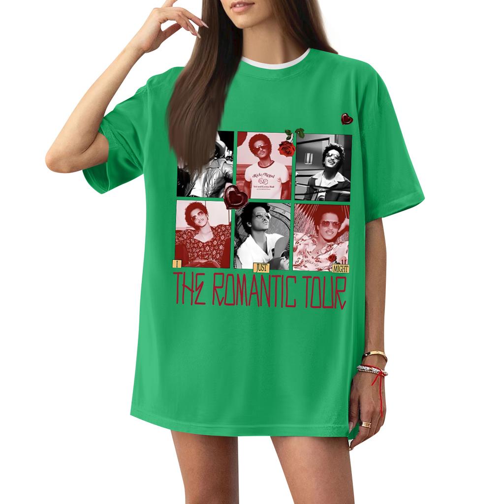 Women's Casual Printed T-Shirt Round Neck Pullover Short Sleeve Top