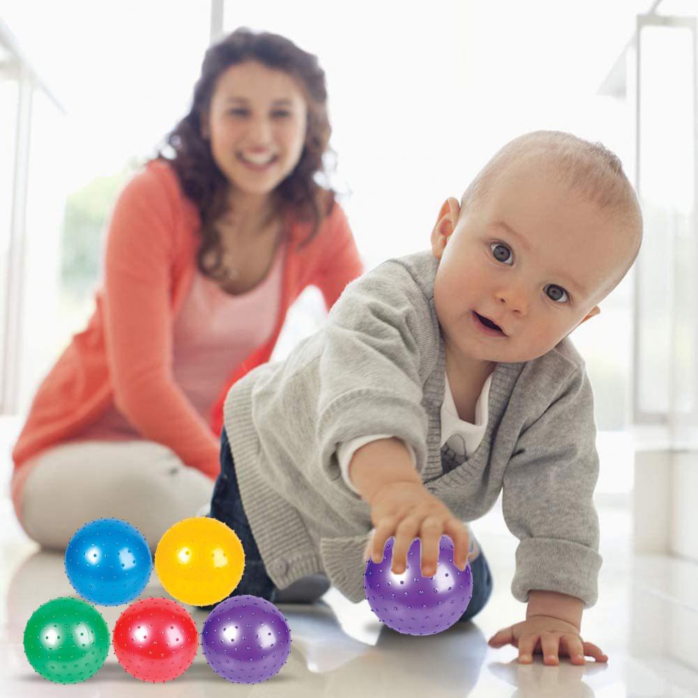 Mini Knobby Balls Set Spiky Massage Stress Balls With Pump Handheld Sensory Balls Fun Bouncing Ball For Toddlers Party Favors