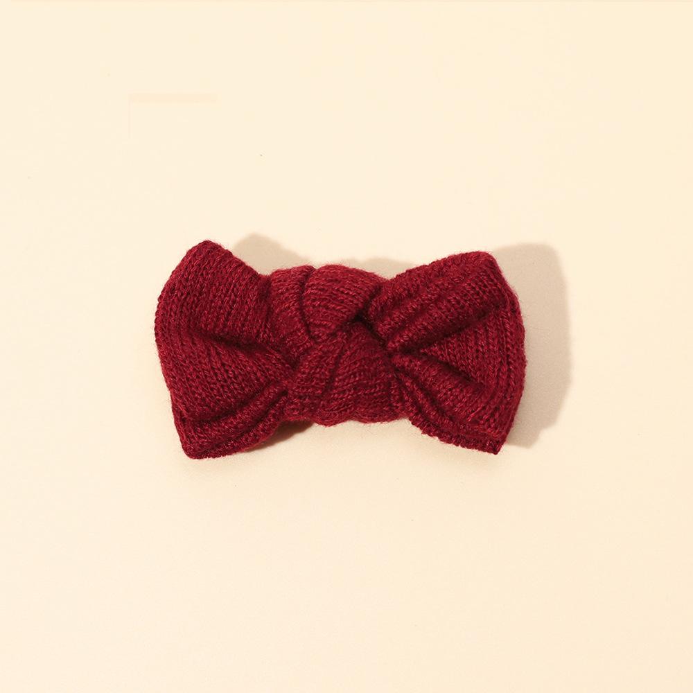 Children's Knitted Bow Hair Clips - Korean Style Decorative Headwear for Girls