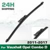 Rear Windshield Wipers Blades,Premium All-Season Wiper Blades Replacement For Vauxhall Opel Combo D 2011-2017