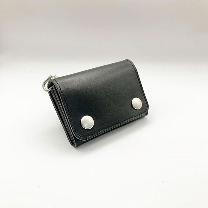 Tochigi Leather Tracker Wallet W-Flap Short Size Black