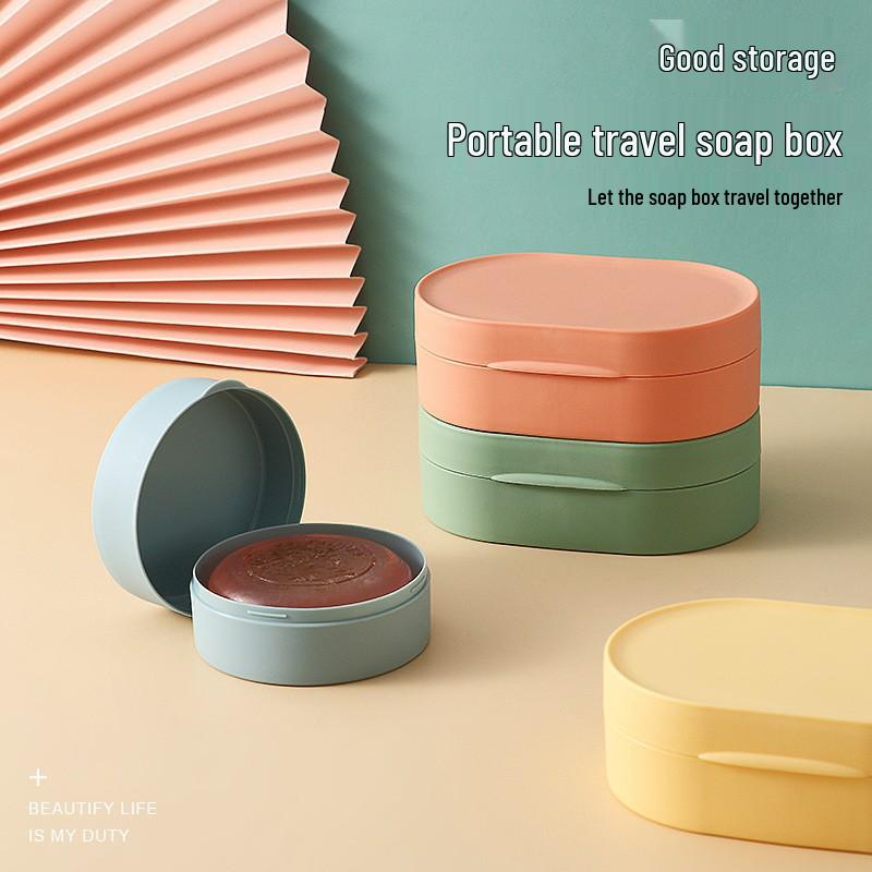 Compact Waterproof Soap Box with Lid – Track Shape Storage Container