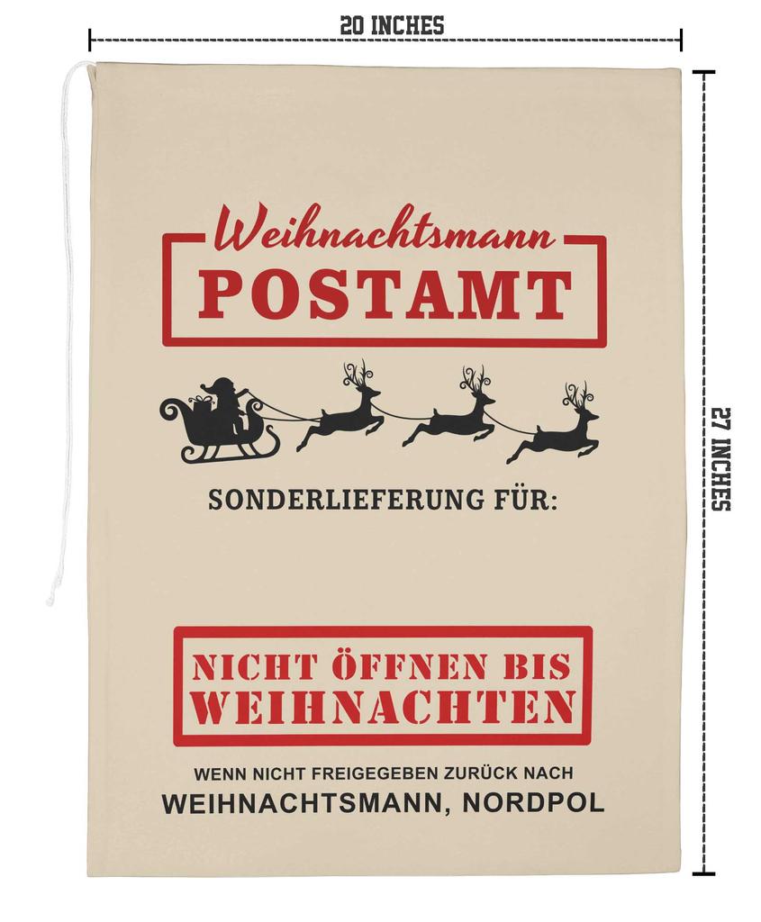 Printtoo 2 Pcs Santa Gift Sack for Kids Presents Xmas Bag Christmas Sack Personalized Bags Large 27x20 Inch