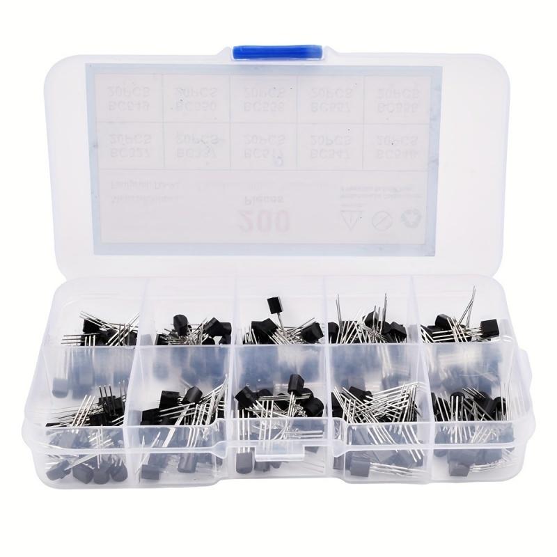 200Pcs To-92 Transistor Kit 10 Types Npn Pnp Bipolar Transistor Assortment For Diy Circuit Project Electronic Experiment Repair