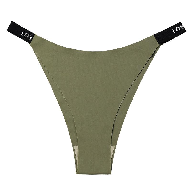 Sports European and American Seamless Underwear Women's Mid-waist Letter-printed Briefs Pure Cotton Crotch Breathable Hip-lifting Fitness Women's 