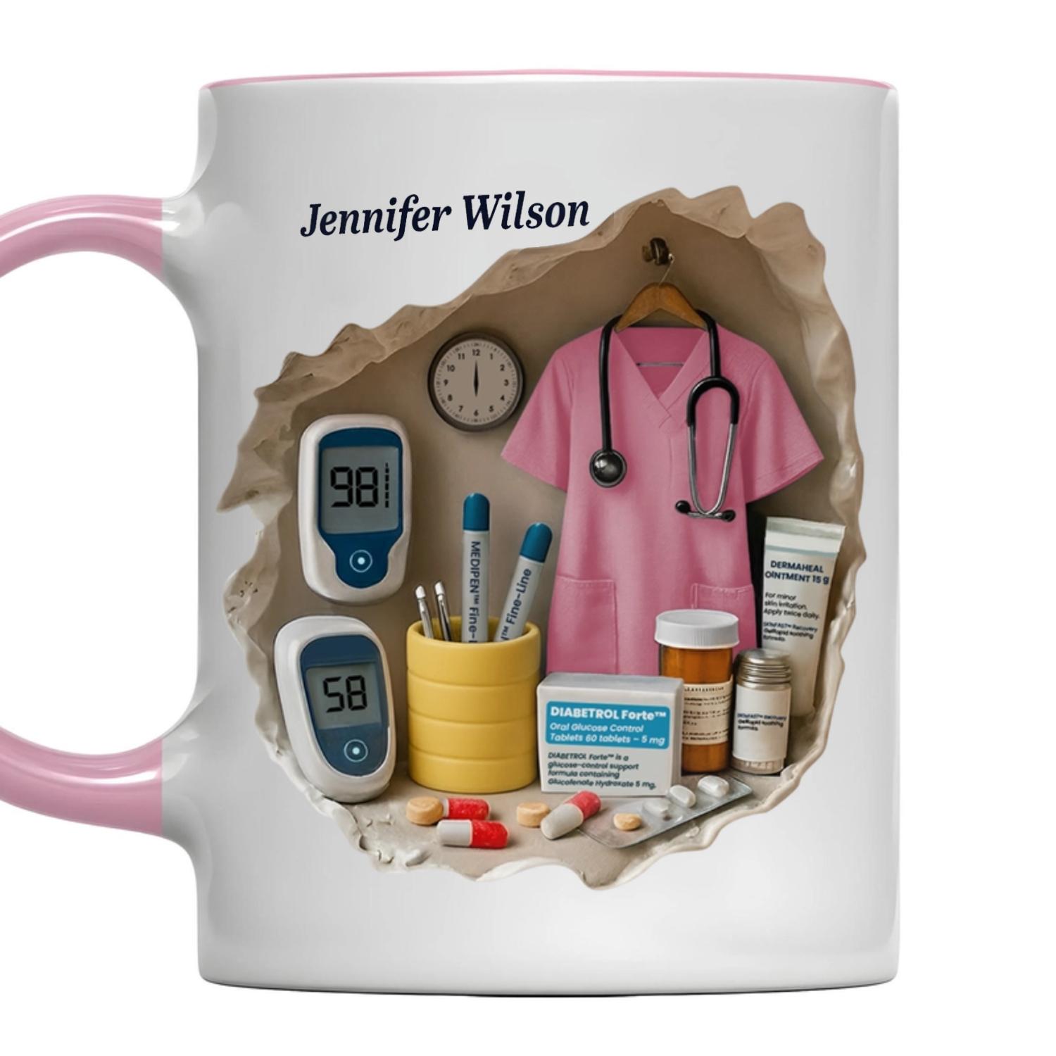 Happy Nurses Day Ceramic Mug - Personalized Gift for Medical Professionals 301-400ml розовый