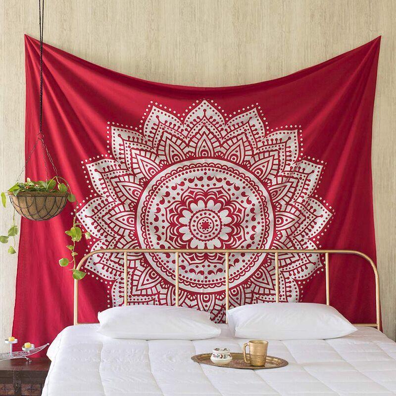 Large Golden Ombre Mandala Wall Tapestry Traditional Indian Hippie Room Decoration Oriental Artist Indian Bedroom Hanging