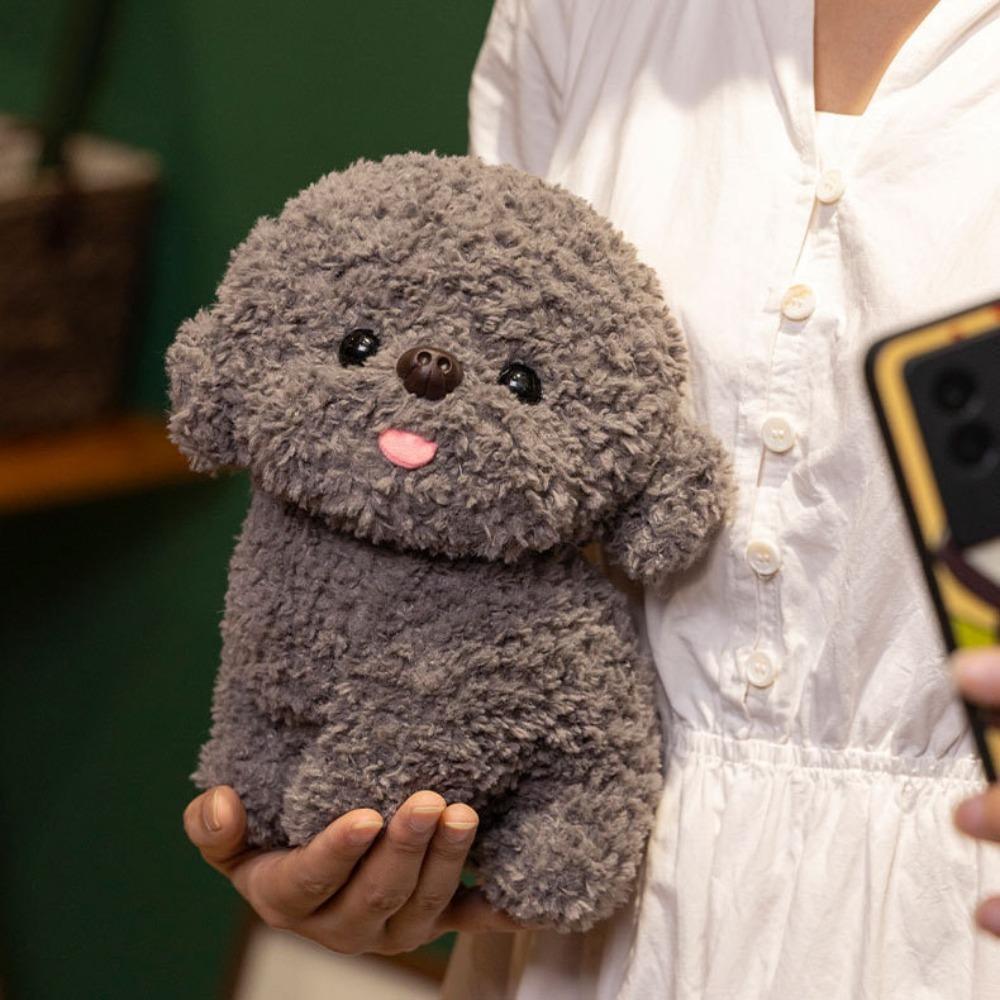 Simulation Plush Dog Toy White Gray Puppy Plushies Doll Lovely Bichon Frise Plush  Home Decor