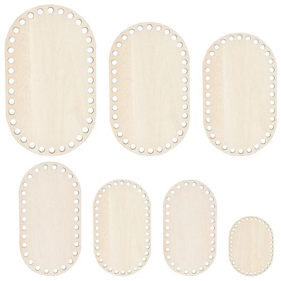 Wooden Basket Base Handmade Wide Applications Round Edges Oval Shape Cradle Weaving Blank Wood Base for Sewing