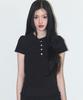 ILLIGO Dot Pintuck Collared Tee Black