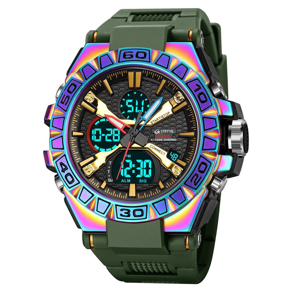 Neue Sport-Dazzle-Farbe, leuchtende elektronische Uhr, multifunktionale Studentenuhr