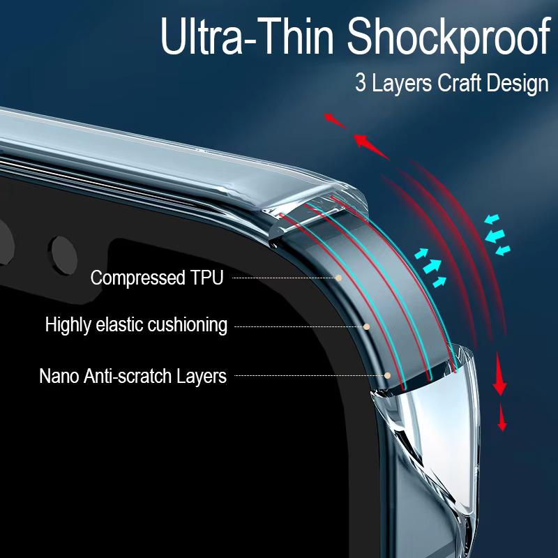 Ultra Thin Frameless Clear Case for iPhone 16 15 14 Plus 13 12 11 Pro Max Slim Hard PC Shockproof Bumper Transparent Back Cover