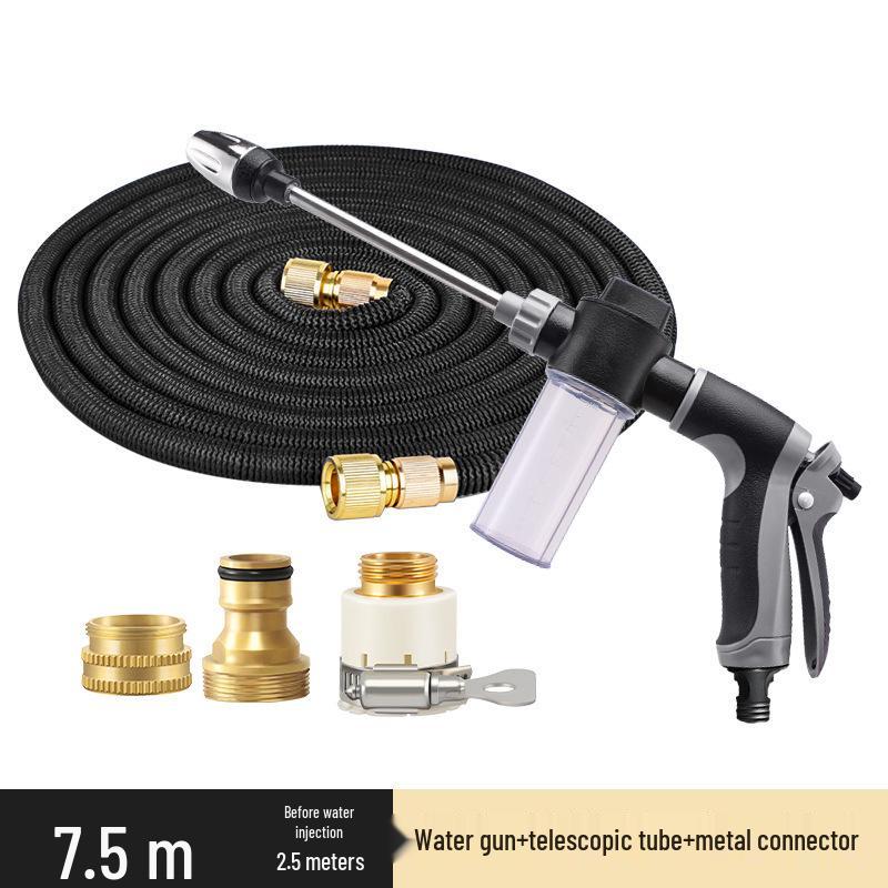 

Supercharged Explosion-Proof Retractable Water Hose with High Pressure Spray Gun for Car Wash & Gardening