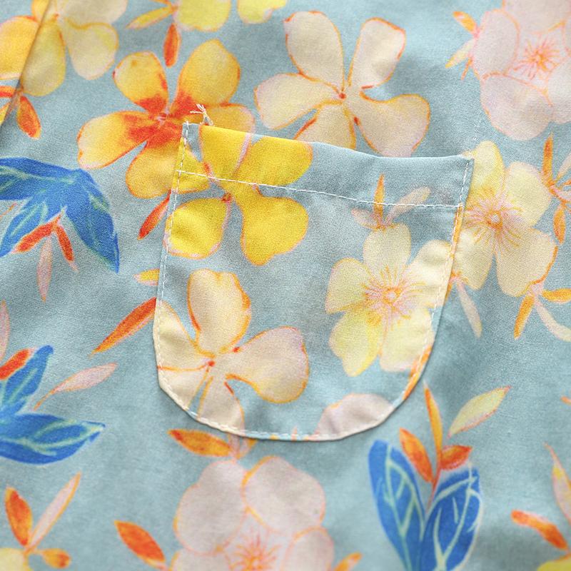 Women Cotton Shirts Floral Print Blouses Casual Lady Tops Long Sleeve Female Clothes Spring Autumn