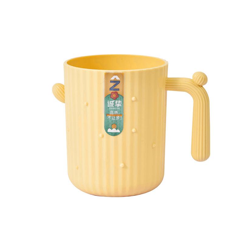 

Креативный кактус Набор зубных щеток для студентов и пар Кружка для полоскания рта 401-500ml жёлтый