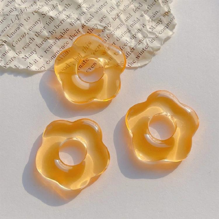 Colorful Hollow Flower Charm Necklace Pendant Bracelet Jewelry Making Handmade