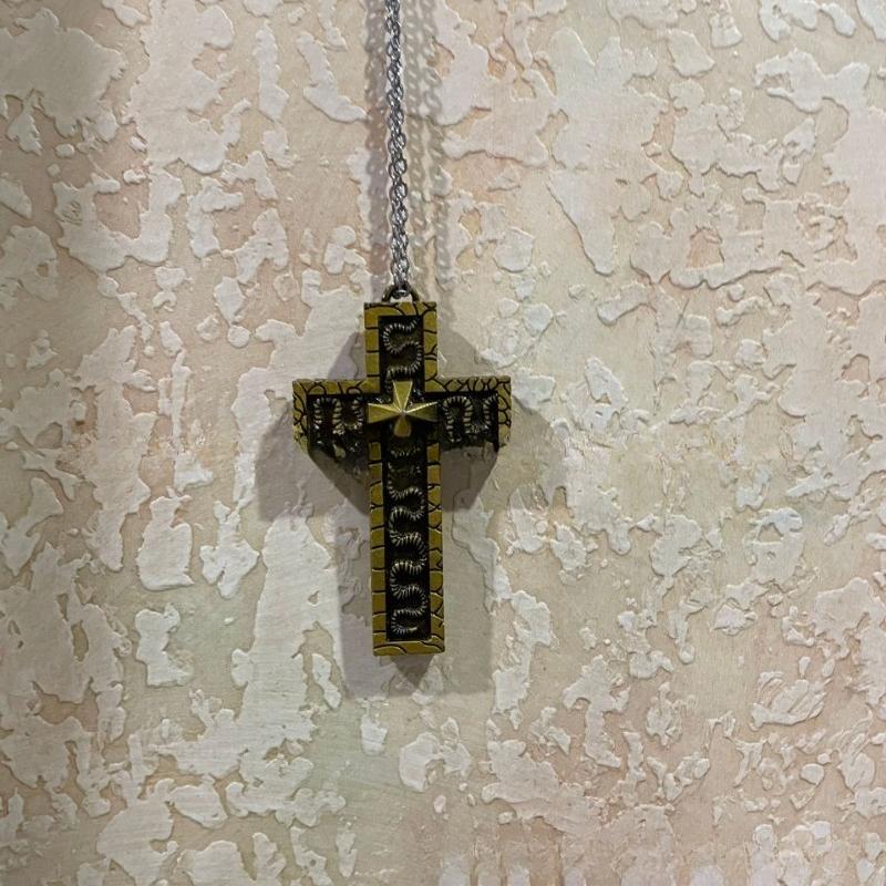 2025, Squid Necklace Set, Cross Shaped Necklace With Compartmen,  With Cross Shaped Necklace Pendant Desig