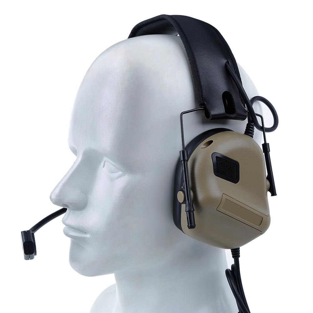 5th Gen Chip Tactical Headset HD-09 Over-Ear Pickup Noise Cancelling Headphones ABS+Sound Insulation Cotton Outdoor Shooting Hunting Military
