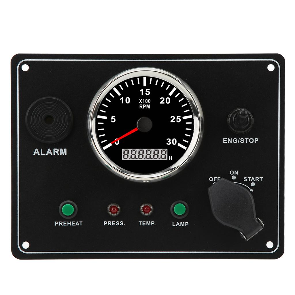 Marine Instrument Panel Multi Function 3000RPM Engine Speedometer Low Oil Pressure Water Temperature Alarm for RVs